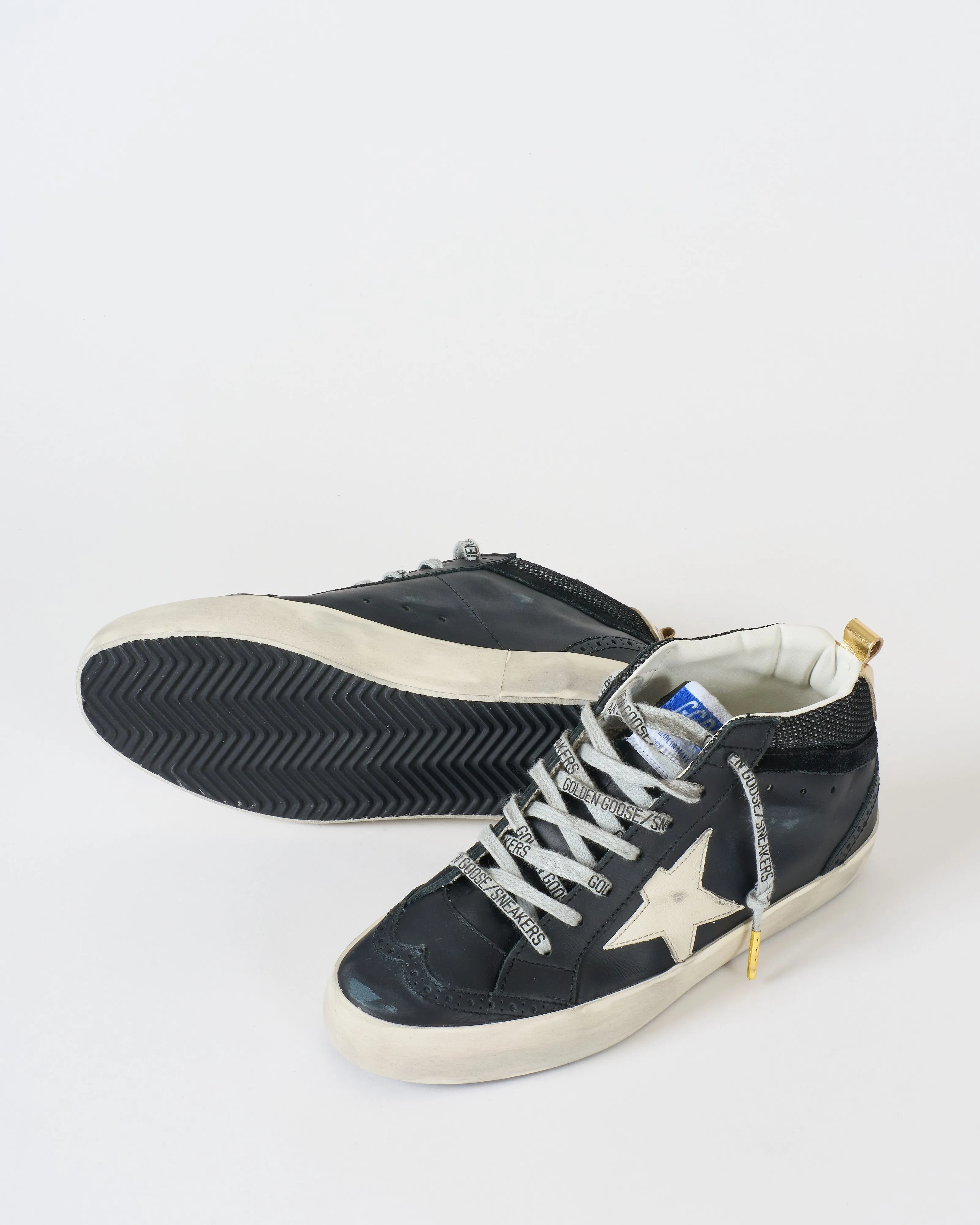 mid star double quarter leather and net upper suede wave