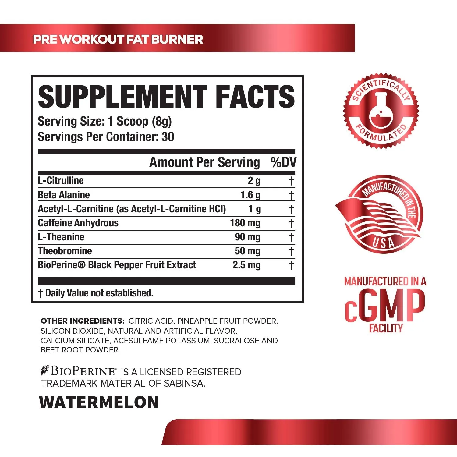 NITROSURGE Shred Pre Workout Supplement - Limitless Energy, Instant Strength Gains, Sharp Focus, Powerful Pumps - Nitric Oxide Booster & PreWorkout Powder - 30Sv, Watermelon