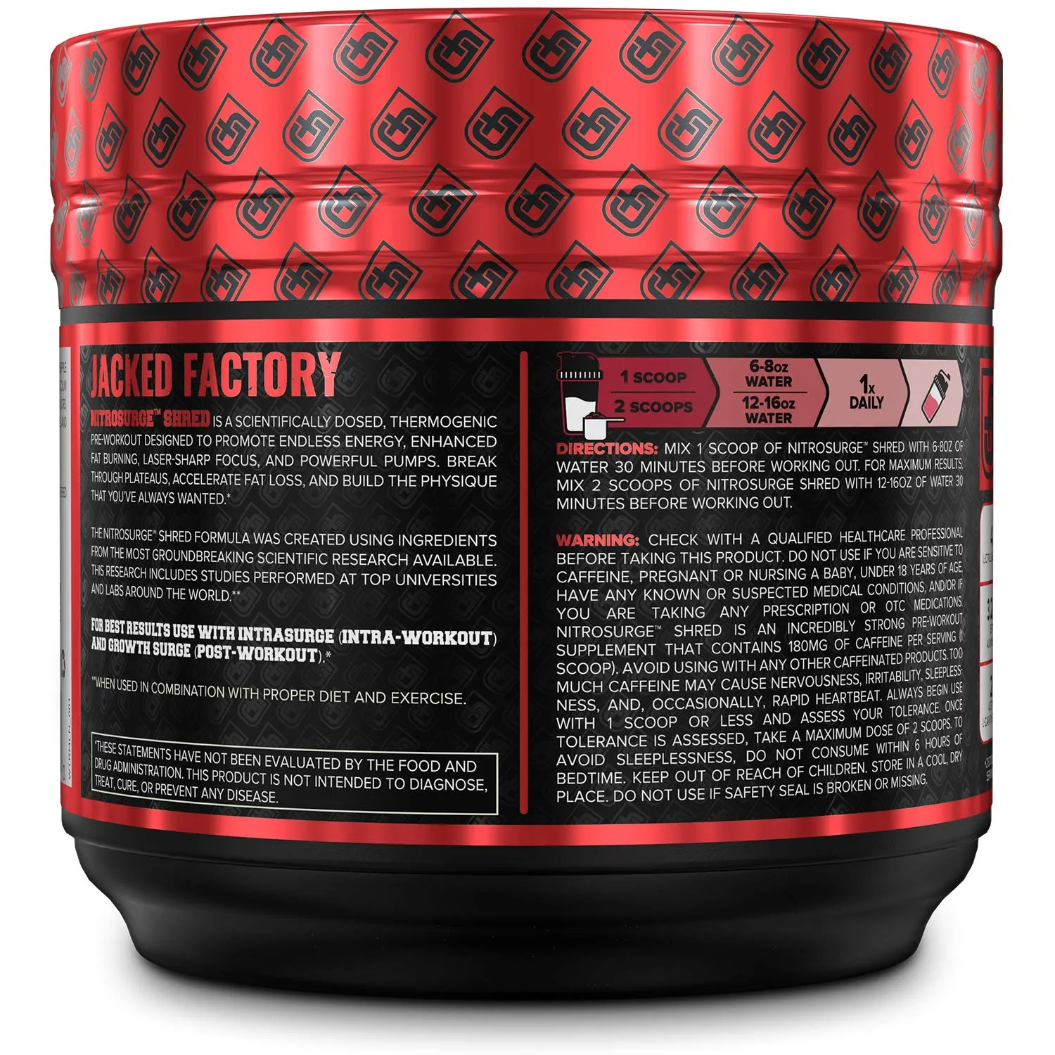 NITROSURGE Shred Pre Workout Supplement - Limitless Energy, Instant Strength Gains, Sharp Focus, Powerful Pumps - Nitric Oxide Booster & PreWorkout Powder - 30Sv, Watermelon