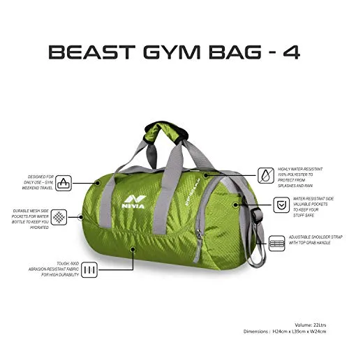 Nivia Gym Bag (Green)