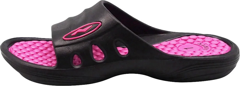 Norty Girl's Summer Comfort Casual Slide Flat Strap Shower Sandals Slip On Shoes Runs One Size Small