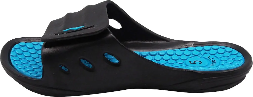 Norty Womens Summer Comfort Casual Slide Flat Strap Shower Sandals Slip On Shoes