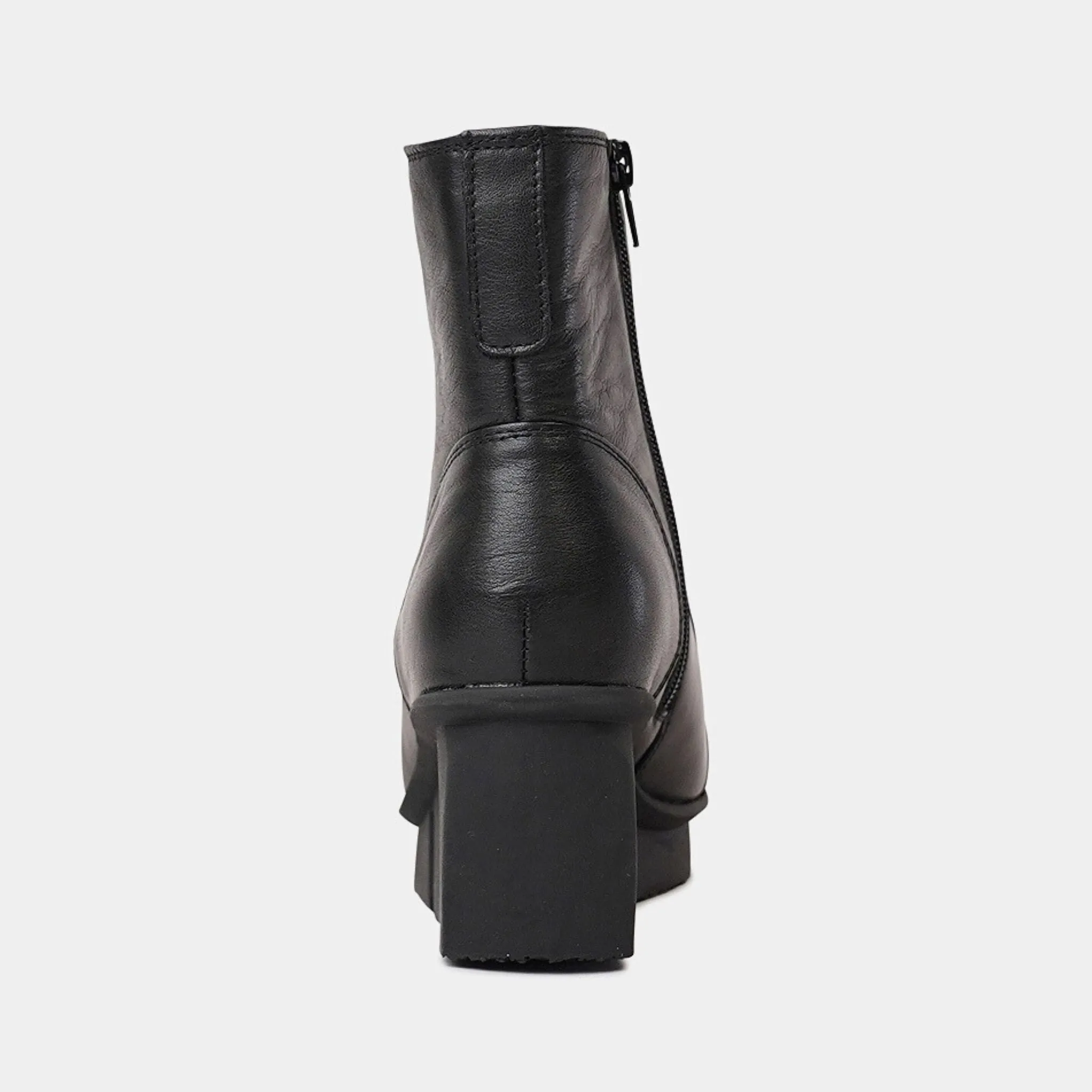 Orient Black Leather Wedge Boots