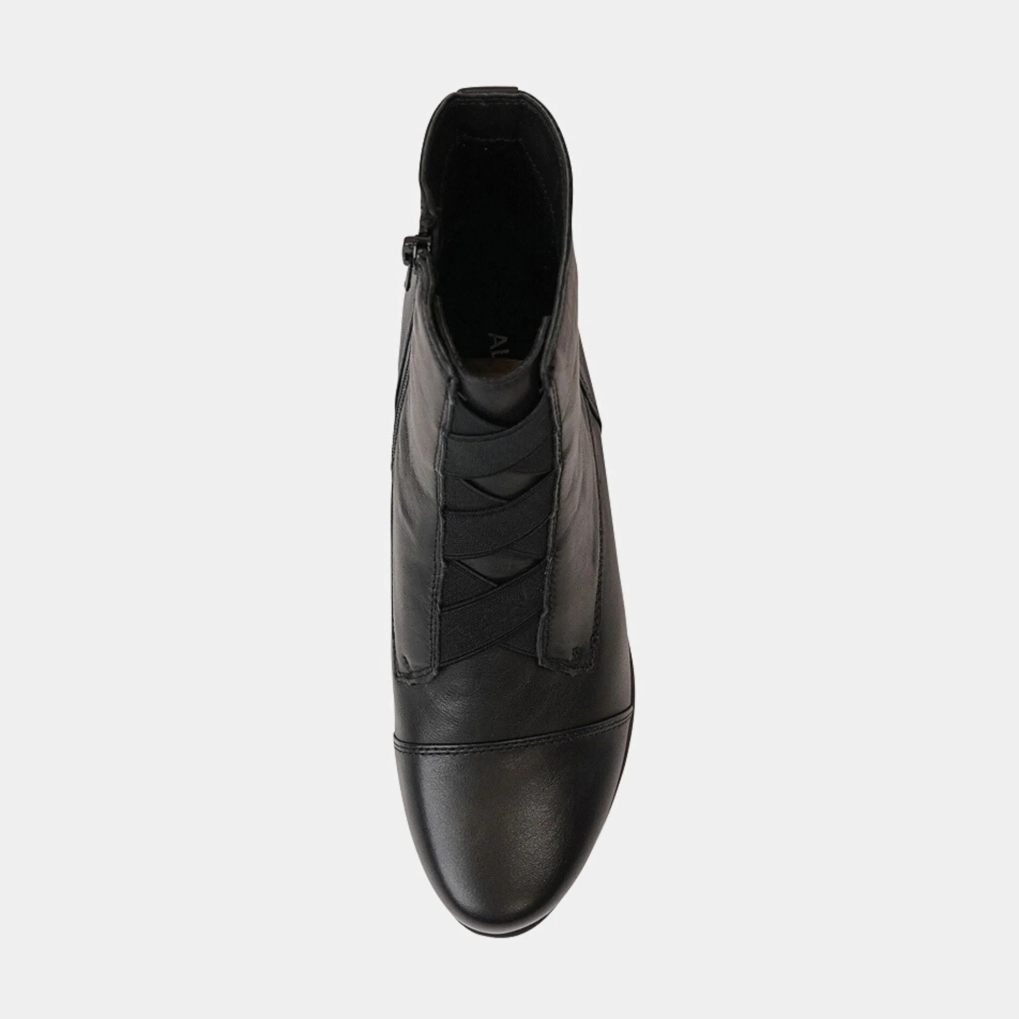 Orient Black Leather Wedge Boots