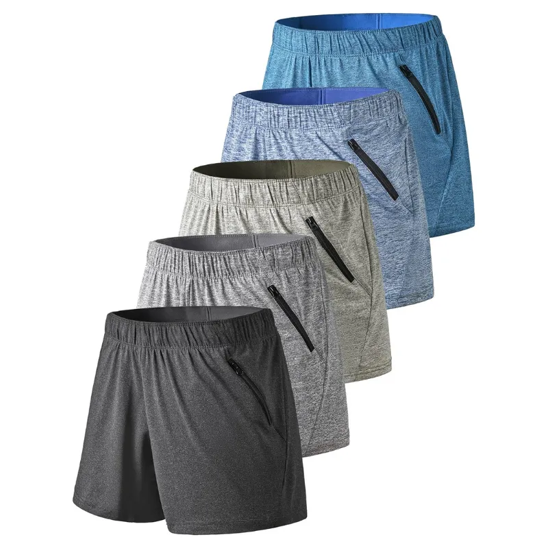 Pack Of 5 Workout Gym Shorts With Pockets For Active Wear