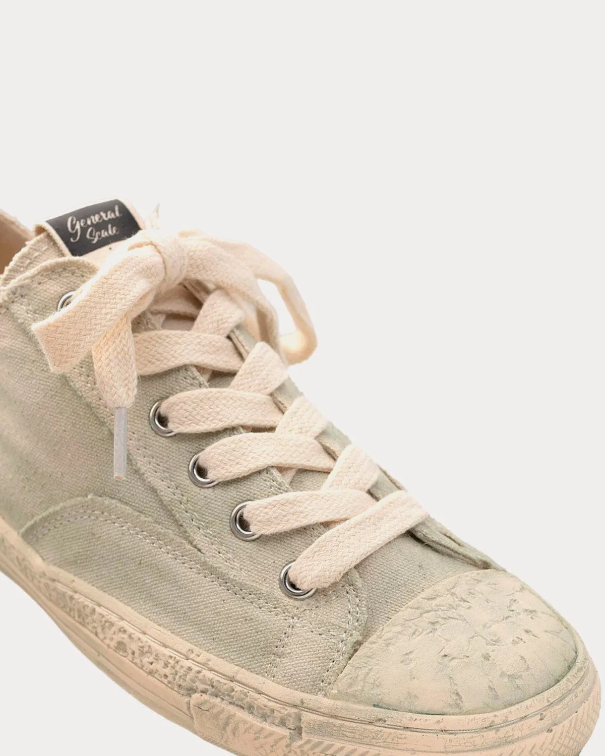 Past Sole Overdyed Canvas Green Low Top Sneakers