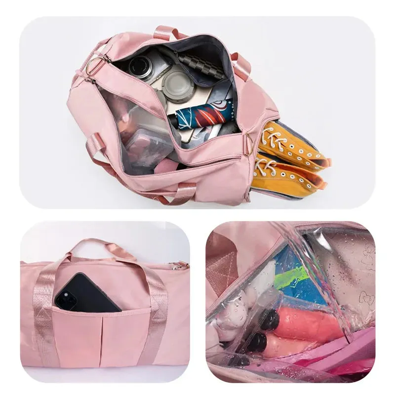 Pink Dry Wet Multifunction Gym Bag