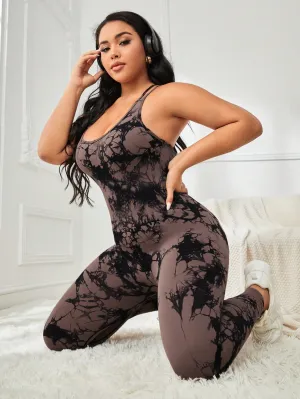Plus Tie Dye Sports Jumpsuit