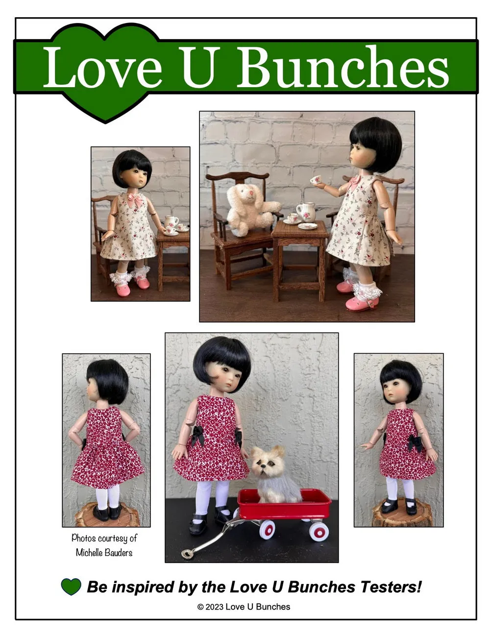 Polka Dot Party Dress for 8 inch BJD Dolls such as Ten Ping and Mini Sara