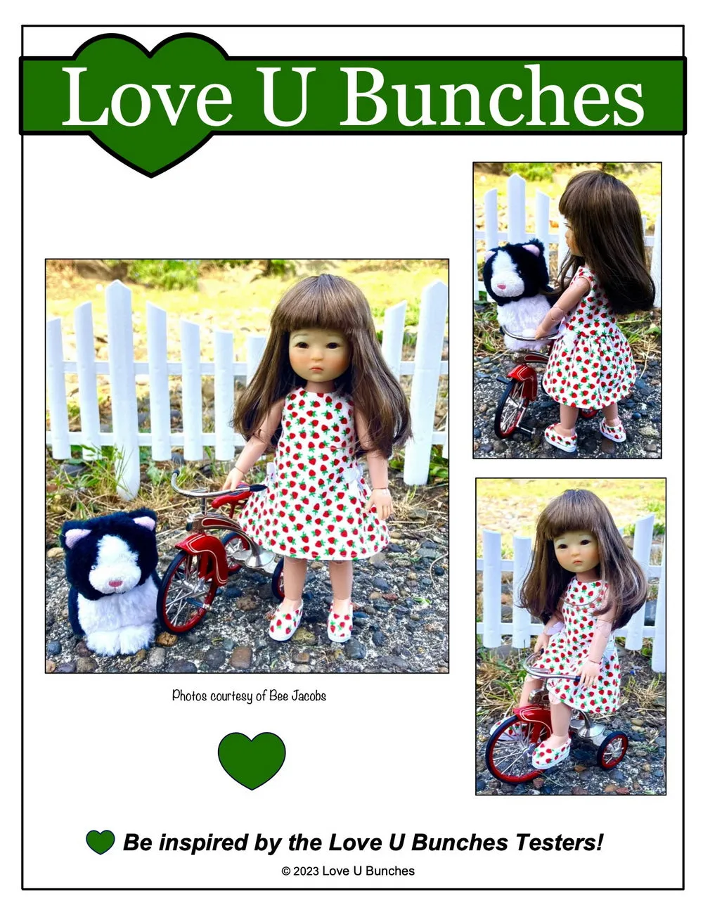 Polka Dot Party Dress for 8 inch BJD Dolls such as Ten Ping and Mini Sara