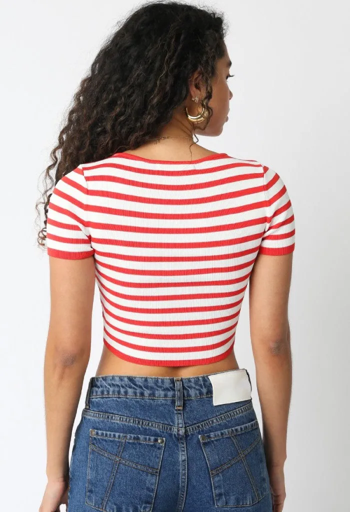 Poppy Knit Tee-Tangerine