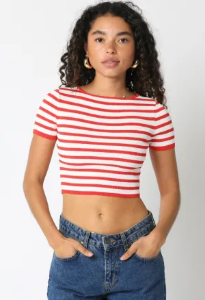 Poppy Knit Tee-Tangerine
