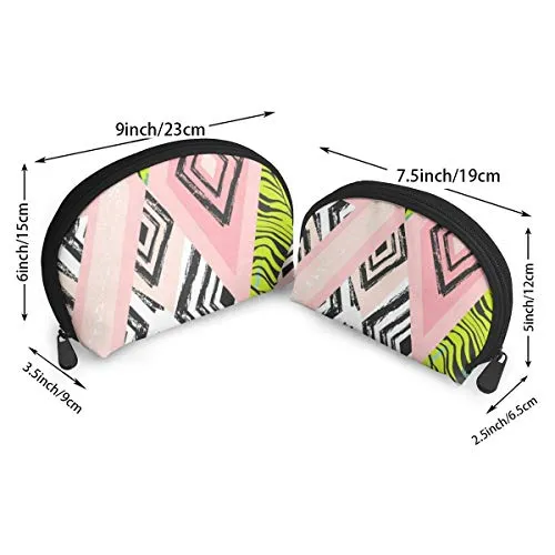 Pouch Zipper Toiletry Organizer Travel Makeup Clutch Bag Geometry Triangles Portable Bags Clutch