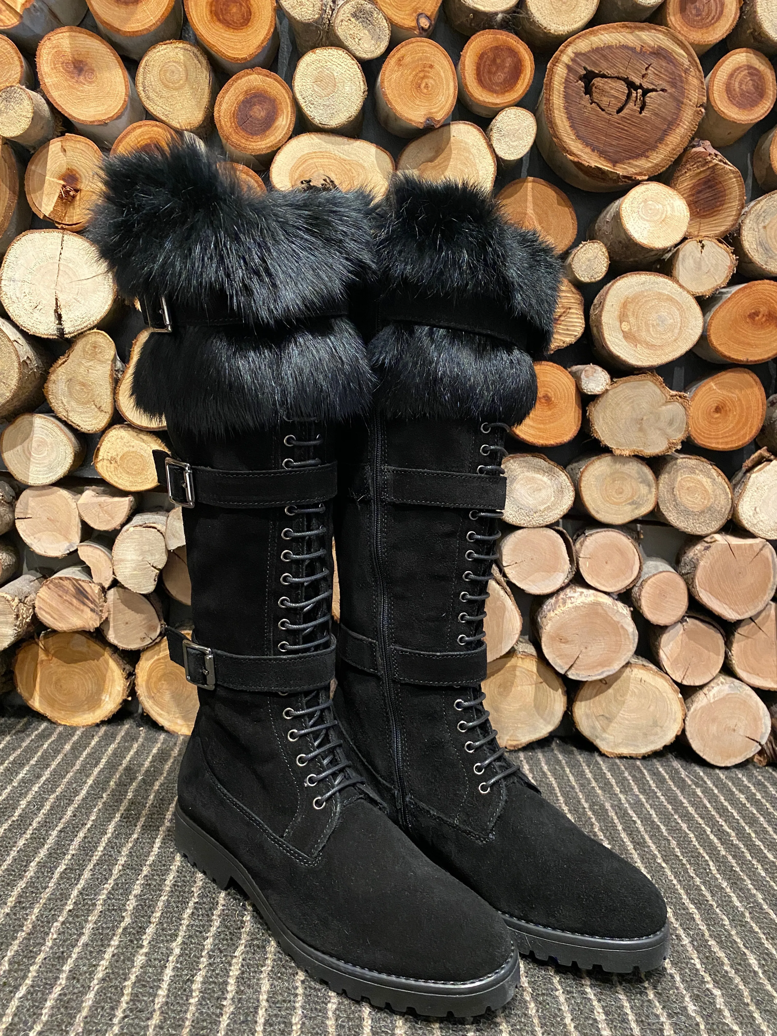 Rabbit Fur Tall Boots