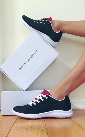 Red & Black Color Block FYD Women’s Athletic Sneakers