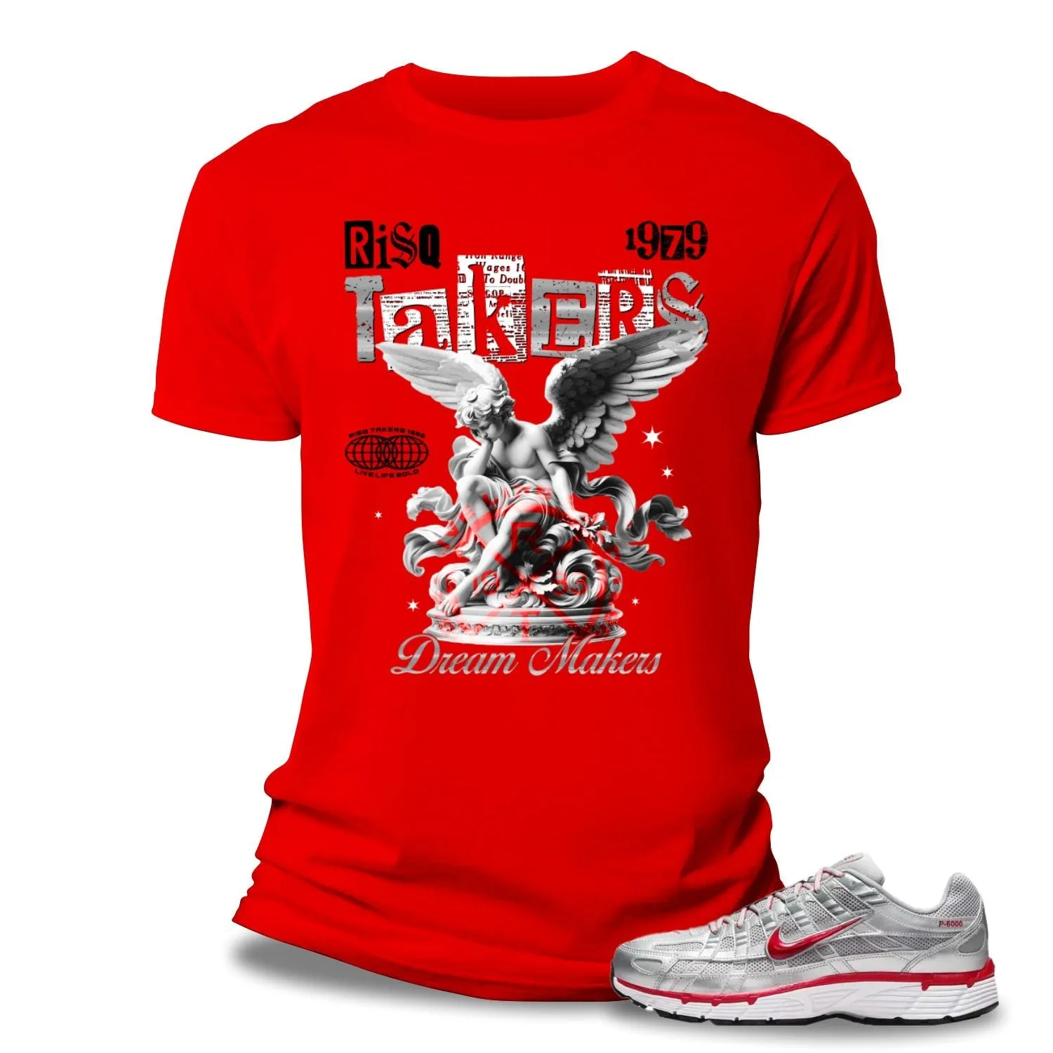 Risq Takers Dream Makers Tee Red Combo