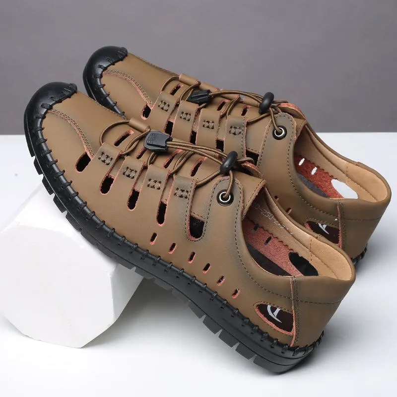 Roman Baotou Hollow Outdoor Casual Leather Shoes