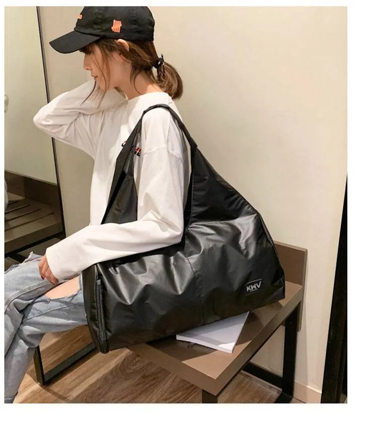 Shoulder Bag with Shoe Storage- Gym - Overnight - Black
