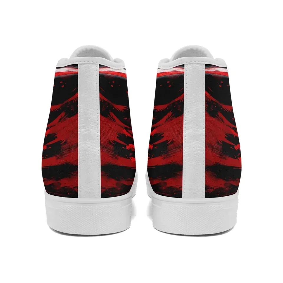 Skull Shoes for Men Fashion Sneaker High Top Skull Punk Rock Joker Print Shoes Black Shoes for Man Cool