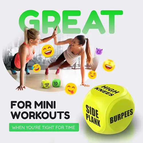 Skywin Workout Dice - 1 Pack, Yellow, Fun Exercise Dice for Solo or Group Classes, 6-Sided Foam Fitness Dice Great Dynamic Exercise Equipment