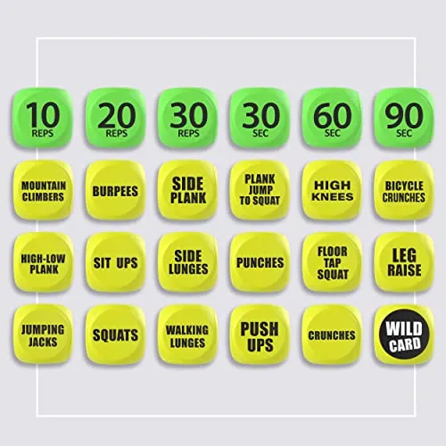 Skywin Workout Dice - 1 Pack, Yellow, Fun Exercise Dice for Solo or Group Classes, 6-Sided Foam Fitness Dice Great Dynamic Exercise Equipment