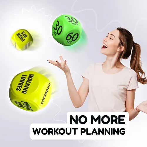 Skywin Workout Dice - 1 Pack, Yellow, Fun Exercise Dice for Solo or Group Classes, 6-Sided Foam Fitness Dice Great Dynamic Exercise Equipment