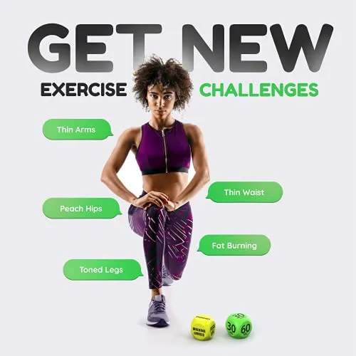 Skywin Workout Dice - 1 Pack, Yellow, Fun Exercise Dice for Solo or Group Classes, 6-Sided Foam Fitness Dice Great Dynamic Exercise Equipment