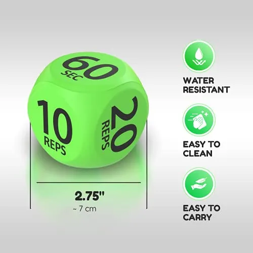 Skywin Workout Dice - 1 Pack, Yellow, Fun Exercise Dice for Solo or Group Classes, 6-Sided Foam Fitness Dice Great Dynamic Exercise Equipment