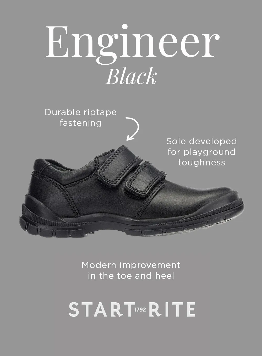 Start Rite Engineer School Shoe in Black