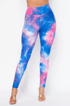 Stretch fitness casual workout tie dye high waist leggings