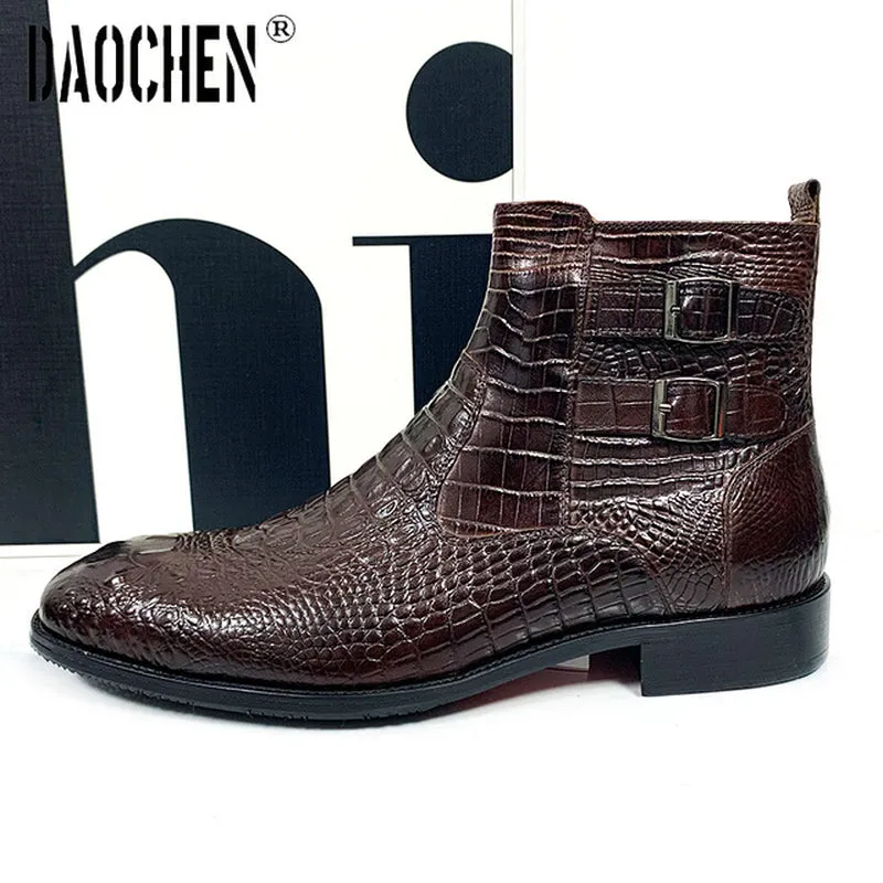 The Franco Double Buckle Genuine Leather Shoes
