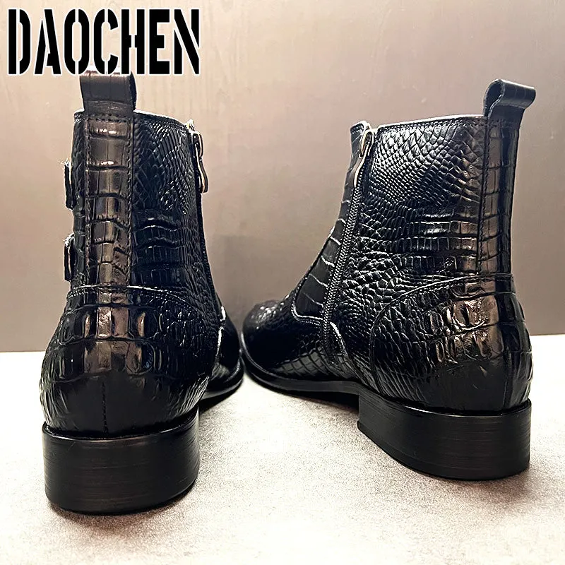 The Franco Double Buckle Genuine Leather Shoes