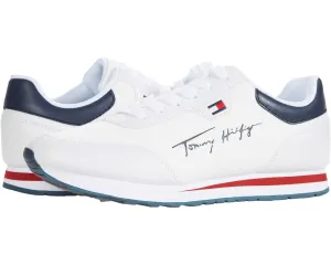Tommy Hilfiger Twlaces White Texture Lace Up Logo Low Top Fashion Sneakers