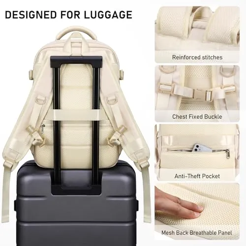 Travel backpack, laptop backpack for laptop, 40L backpack with shoe bag&organizer, anti theft business work hand luggage backpack for business hiking travel