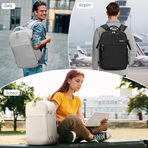 Travel backpack, laptop backpack for laptop, 40L backpack with shoe bag&organizer, anti theft business work hand luggage backpack for business hiking travel