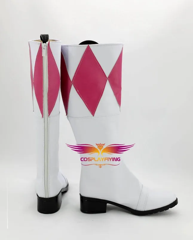 TV Series Mighty Morphin Power Rangers Kimberly Cosplay Shoes Boots Custom Made for Adult Men and Women Halloween Carnival