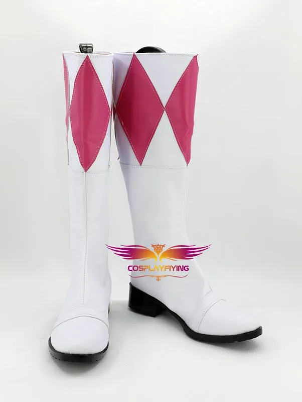 TV Series Mighty Morphin Power Rangers Kimberly Cosplay Shoes Boots Custom Made for Adult Men and Women Halloween Carnival