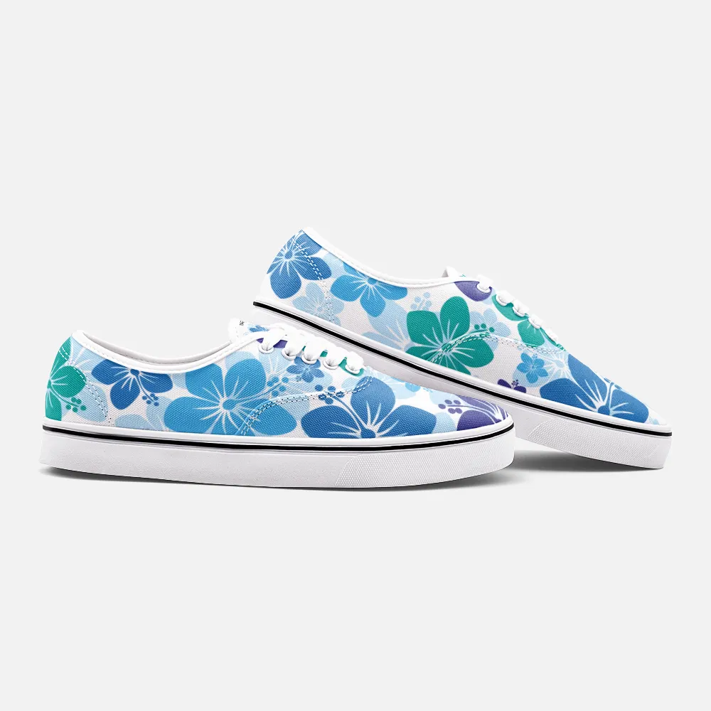 Unisex Canvas Low Cut Loafer Sneakers - Hibiscus