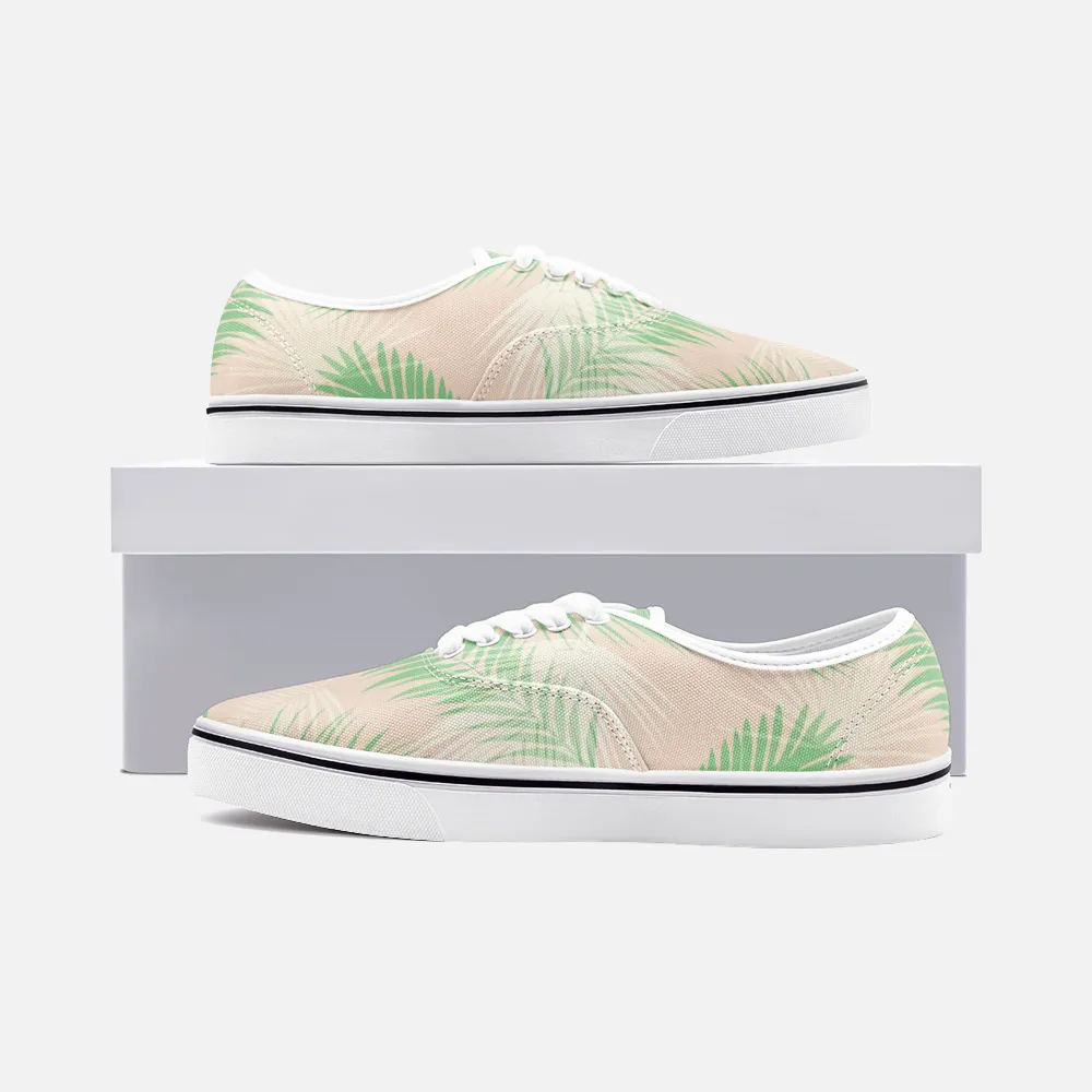 Unisex Canvas Low Cut Loafer Sneakers - Palm Leaves