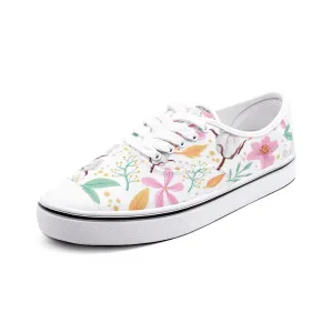 Unisex Canvas Shoes Fashion Low Cut Loafer Sneakers - Cute Flowers