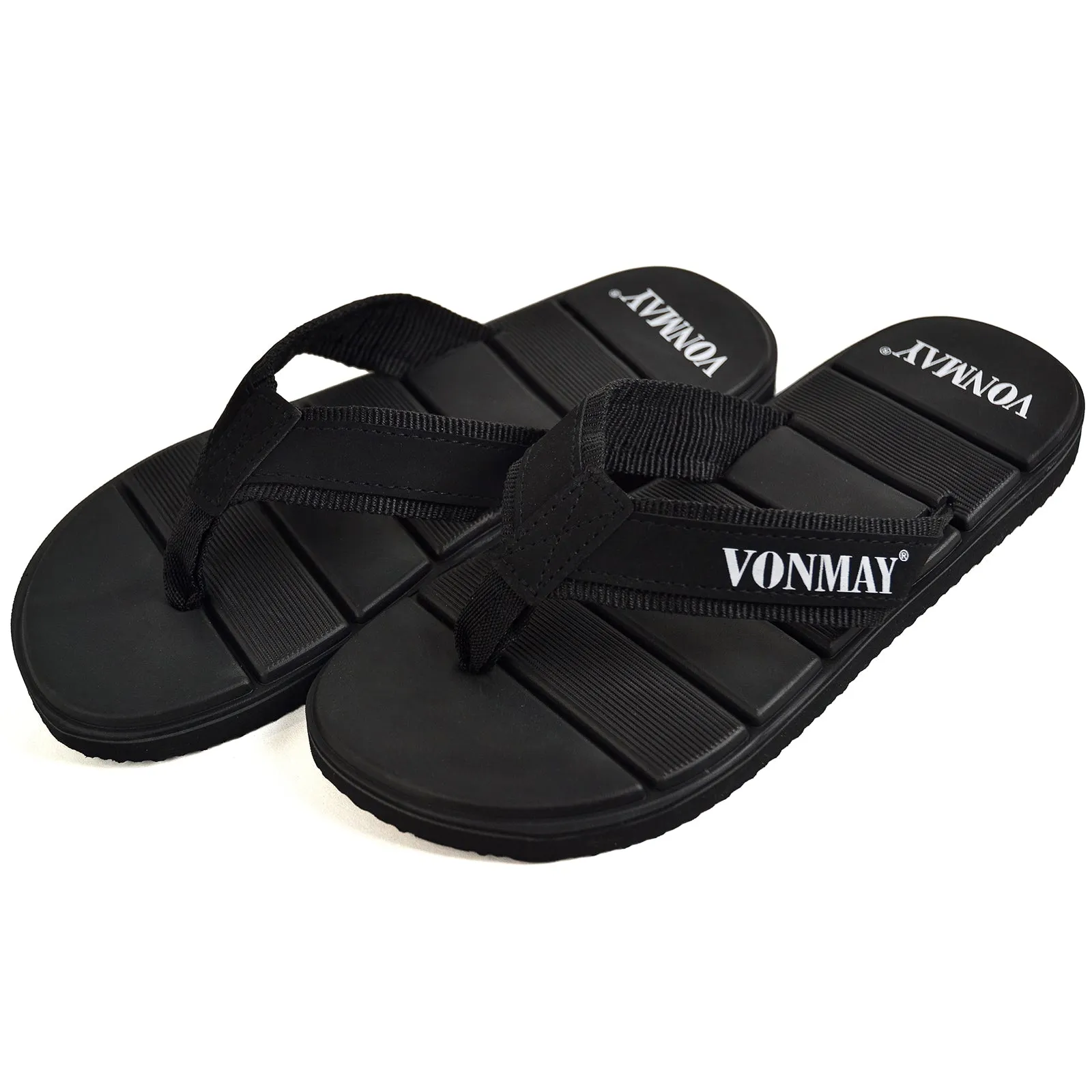 VONMAY Men's T Flip Flops Fabric Strap Thong Sandals Waterproof Outdoor Slippers