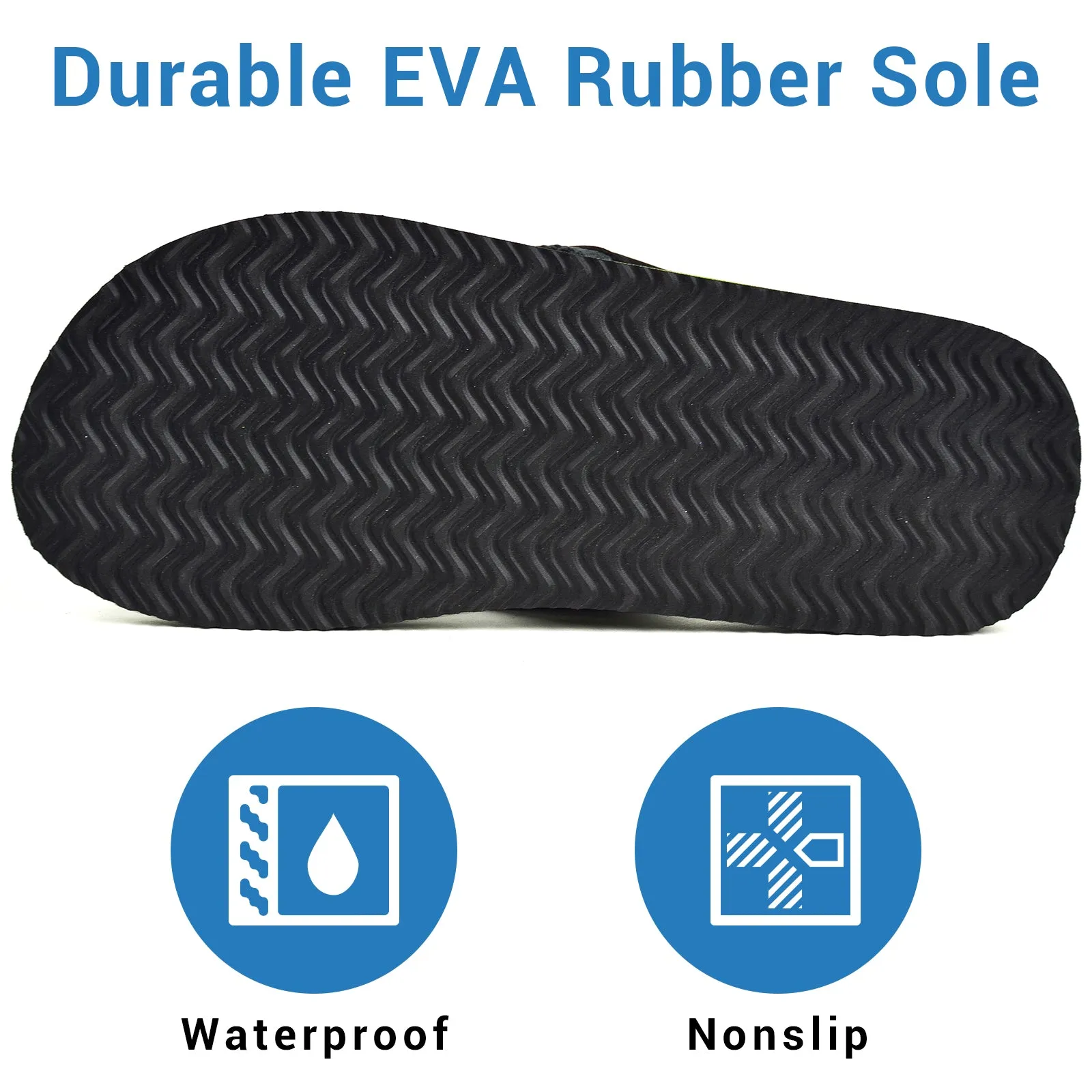 VONMAY Men's T Flip Flops Fabric Strap Thong Sandals Waterproof Outdoor Slippers
