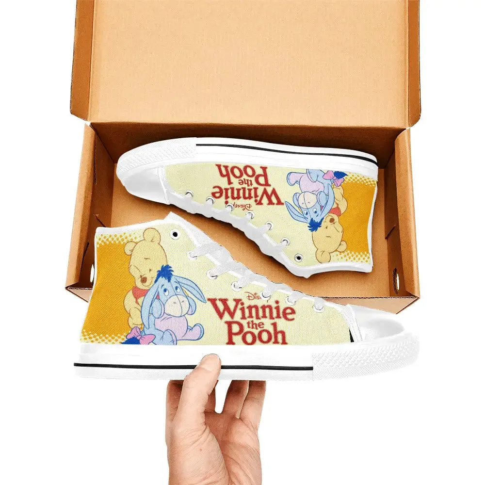 Winnie the pooh eeyore Shoes High Top Sneakers for Kids and Adults