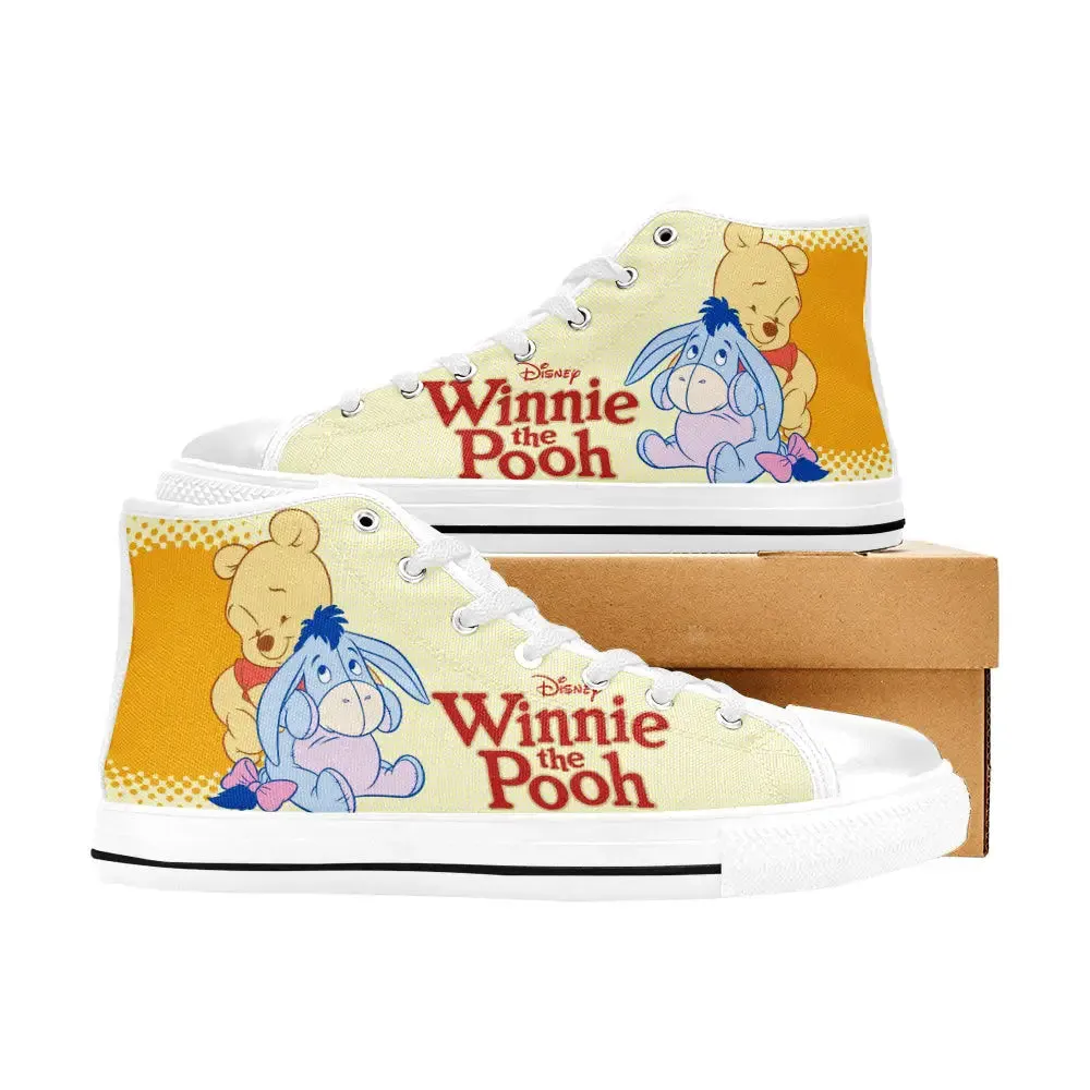 Winnie the pooh eeyore Shoes High Top Sneakers for Kids and Adults