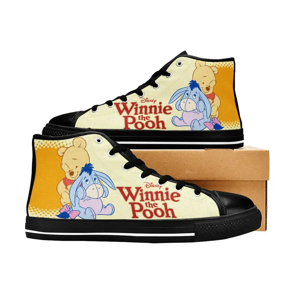 Winnie the pooh eeyore Shoes High Top Sneakers for Kids and Adults