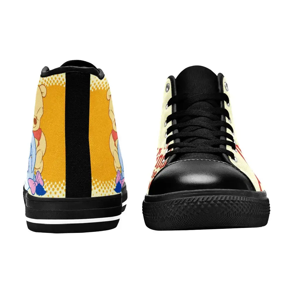 Winnie the pooh eeyore Shoes High Top Sneakers for Kids and Adults