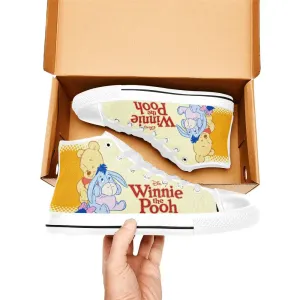 Winnie the pooh eeyore Shoes High Top Sneakers for Kids and Adults