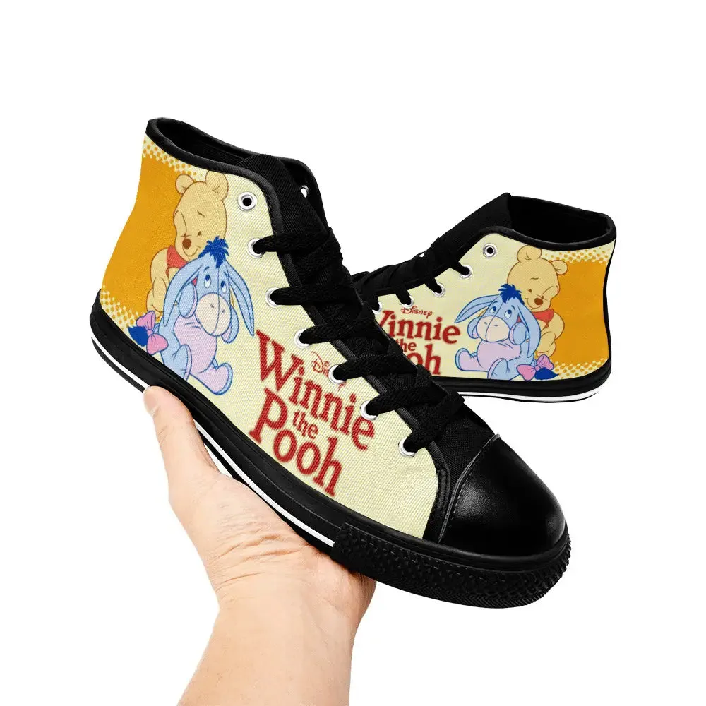 Winnie the pooh eeyore Shoes High Top Sneakers for Kids and Adults