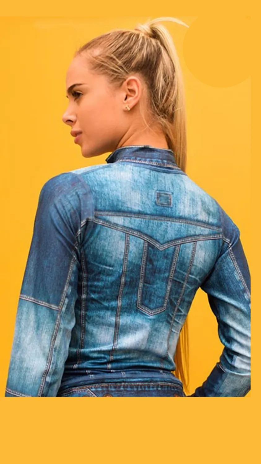 Women Sportswear Jacket with pockets Denim style