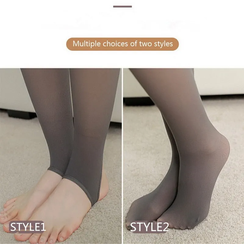 Womens warm tights winter leggings Sexy Ladies Tights translucent fake Warm High Elastic Pantyhose Stretchy Soft Long stockings